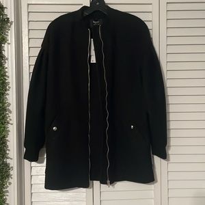 Bershka Girls outwear bomber style jacket full zip jacket size XS black